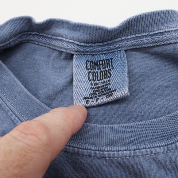 The Lyndon Springtown San Marcos Texas State University Blue Tee Tshirt SM - Picture 5 of 8